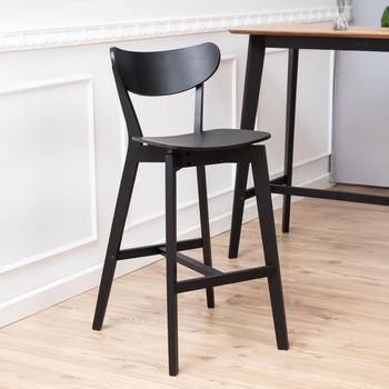 2 x Roxby Black Barstool with Back