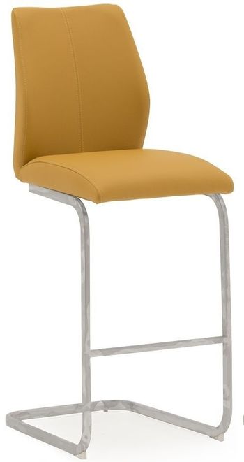 2 x Elis Pumpkin Faux Leather Chrome Barstool