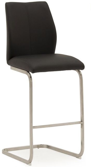 2 x Irma Black Faux Leather Barstool