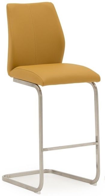 2 x Irma Pumpkin Faux Leather Barstool
