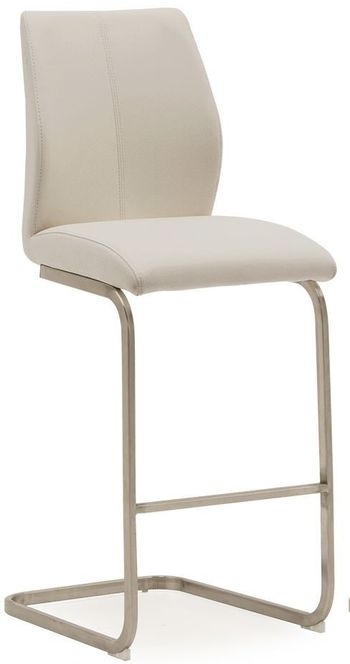 2 x Irma Taupe Faux Leather Barstool