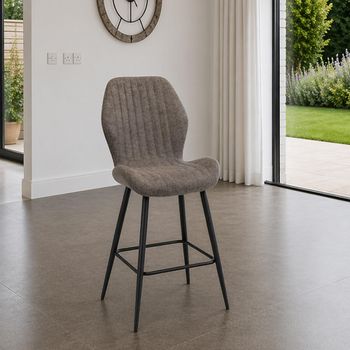 2 x Bardo Charcoal Fabric Counter Stool