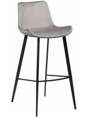 Clearance - 2 x Dan Form Hype Alu Velvet Barstools Black Legs - FS033