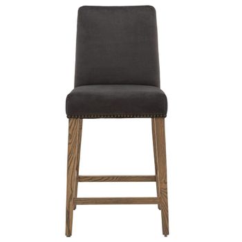 Clearance - 2 x Rex Mouse Velvet Barstools
