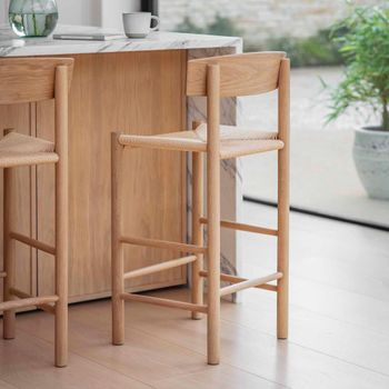 Longworth Barstool With Back Natural Rattan