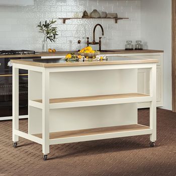 Cream Open Breakfast Bar Kitchen Island