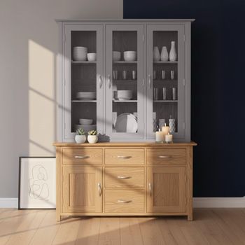 Nimbus Oak 2 Door 5 Drawer Large Dresser Base