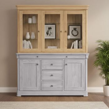 Moreno Oak Wide 3 Door Hutch