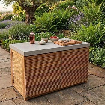 New Bali Concrete Top Outdoor Kitchen Grill Unit
