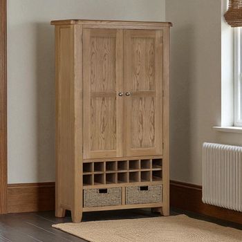 Hopewood Oak 2 Door Tall Larder Unit