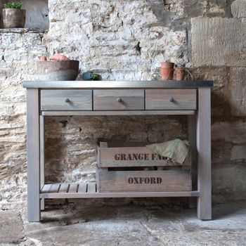 Aldsworth Potting Natural Wood 3 Drawer Table