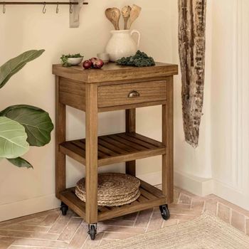 Walcote Natural Wood 1 Drawer Butchers Block