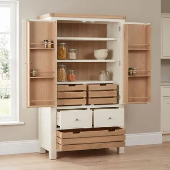Windsor White Painted 2 Door 2 Drawer Tall Larder Unit