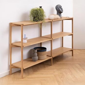 Braidwood Oak Wide Open Bookcase