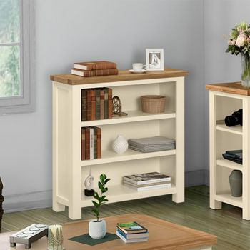 Lundy Ivory Painted Low Bookcase