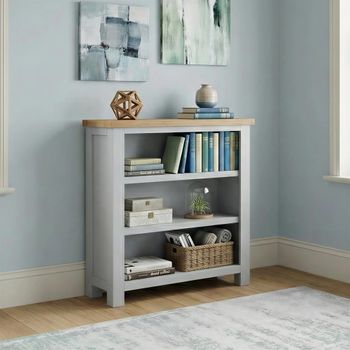 Lundy Grey Painted Low Bookcase