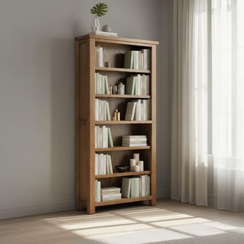 Original Rustic Oak Tall Bookcase