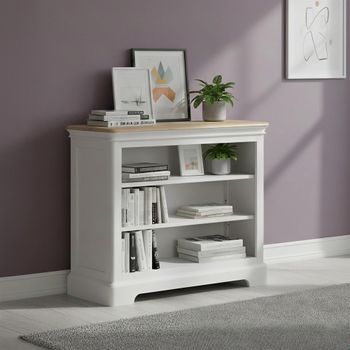 Cromwell Grey Painted Low Bookcase