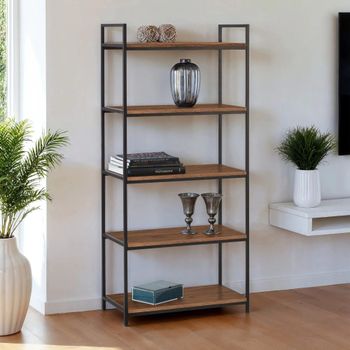 Tribeca Open Black Walnut and Shelving Unit