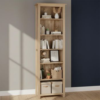 Nimbus Oak Narrow Tall Bookcase