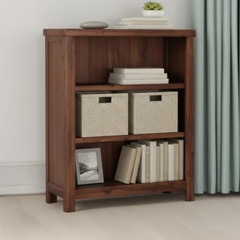 Andorra Dark Acacia Wood Low Bookcase