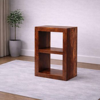 Cube Sheesham Brown 2 Hole Cube Bookcase