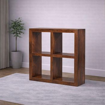 Cube Sheesham Brown 4 Hole Cube Bookcase