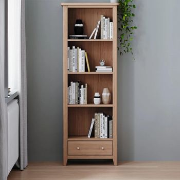 Arden Oak 1 Drawer Tall Bookcase