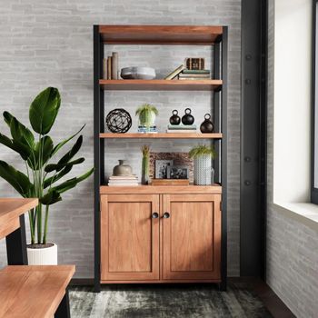 Rayne Acacia 2 Door Bookcase with Cupboard