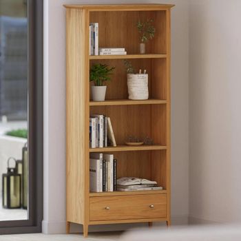 Selene Oak 1 Drawer Large Bookcase