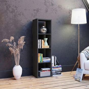 Mauro Shelving Unit 4 Open Matt Black