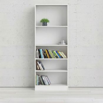 Basic White Wide Bookcase
