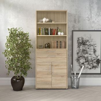 Prima Oak 2 Door 2 Drawer Bookcase