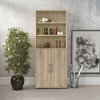 Prima Oak 2 Door High Bookcase