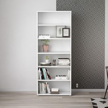 Prima White High Bookcase