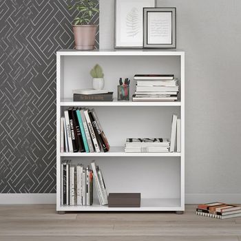 Prima White Low Bookcase