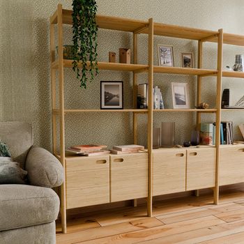 Hazlemere Single Matt Lacquered 2 Door Extension Bookcase