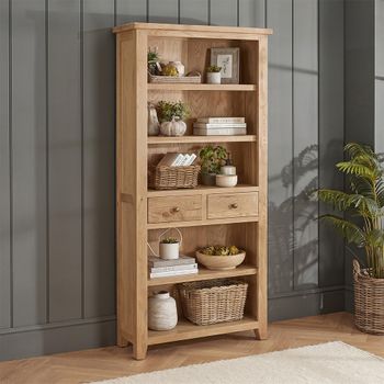 Appleby Petite Oak 2 Drawer Tall Bookcase