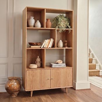 Jenson Oak 2 Door Bookcase with Cupboard