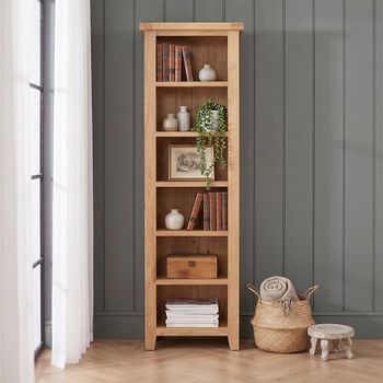Hampshire Oak Narrow Bookcase