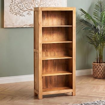 Dakota Light Mango Wood Open Bookcase