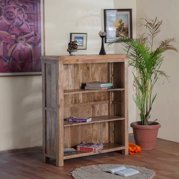 Odisha Solid Mango Wood Low Bookcase