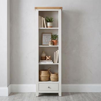 Melbourne White Painted 1 Drawer Tall Bookcase