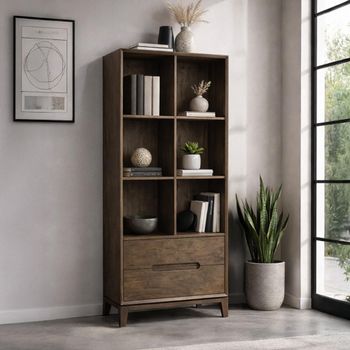 Cortez Mango Wood 2 Drawer Malta Bookcase
