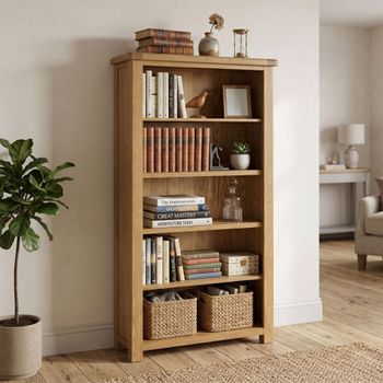 Dorchester Rustic Oak Large Bookcase