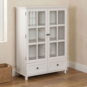 Provence Painted Truffle 2 Door 2 Drawer Low Bookcase