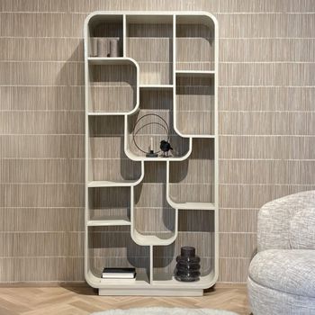 Brix Logan Open Off White Mango Wood Shelving Unit