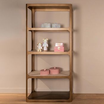 Claridge Brushed Gold Ceramic Shelving Unit