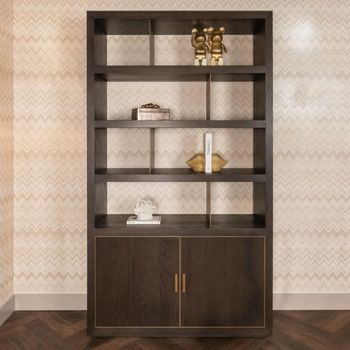 Rivertree Brown Oak 2 Door Bookcase