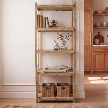 Unique One of a Kind - Natural Weathered Wooden Open Shelving Unit